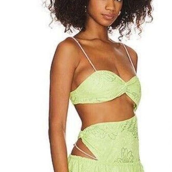 For Love And Lemons Other - NEW FOR LOVE AND LEMONS ANNA GREEN JEWELED BODYSUIT TOP SIZE S